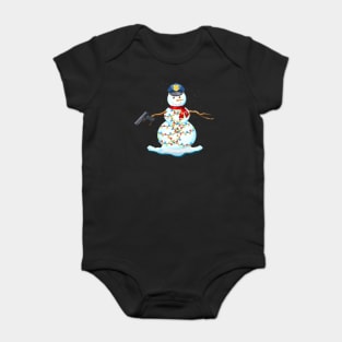 Police Snowman Christmas Lights Shirt Boy Kid Men Gift Baby Bodysuit